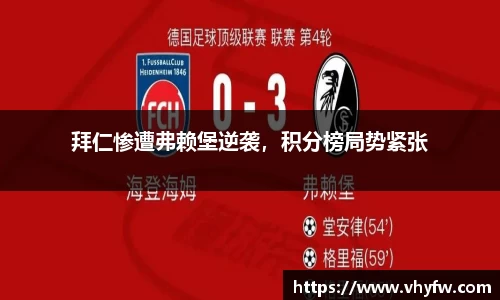拜仁惨遭弗赖堡逆袭，积分榜局势紧张