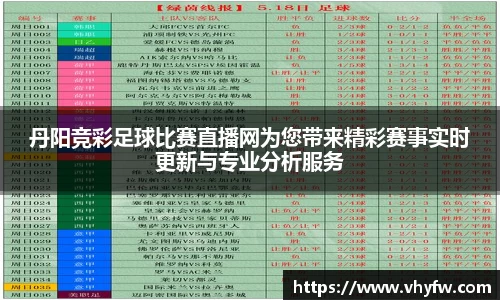 丹阳竞彩足球比赛直播网为您带来精彩赛事实时更新与专业分析服务