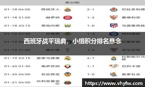 西班牙战平瑞典，小组积分排名悬念